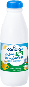CANDIA+ Le lait Bio sans lactose 1 L