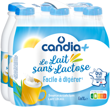 CANDIA+ Le lait sans lactose 6 x 1 L